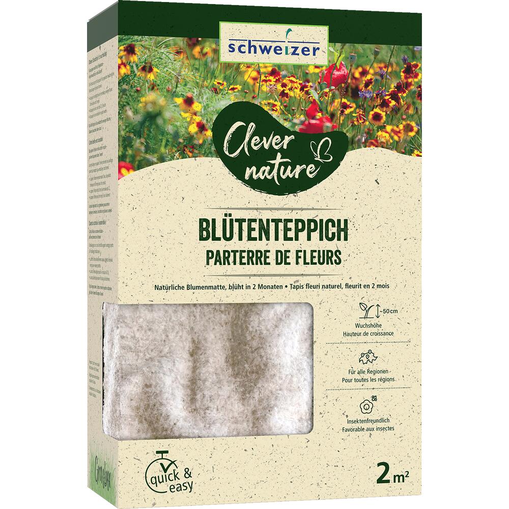 Clever Nature Parterre de fleurs – Prairie à croissance moyenne Niedrige Blumenwiese 2 m²